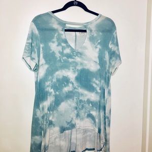 Blue and white tie dye shirt